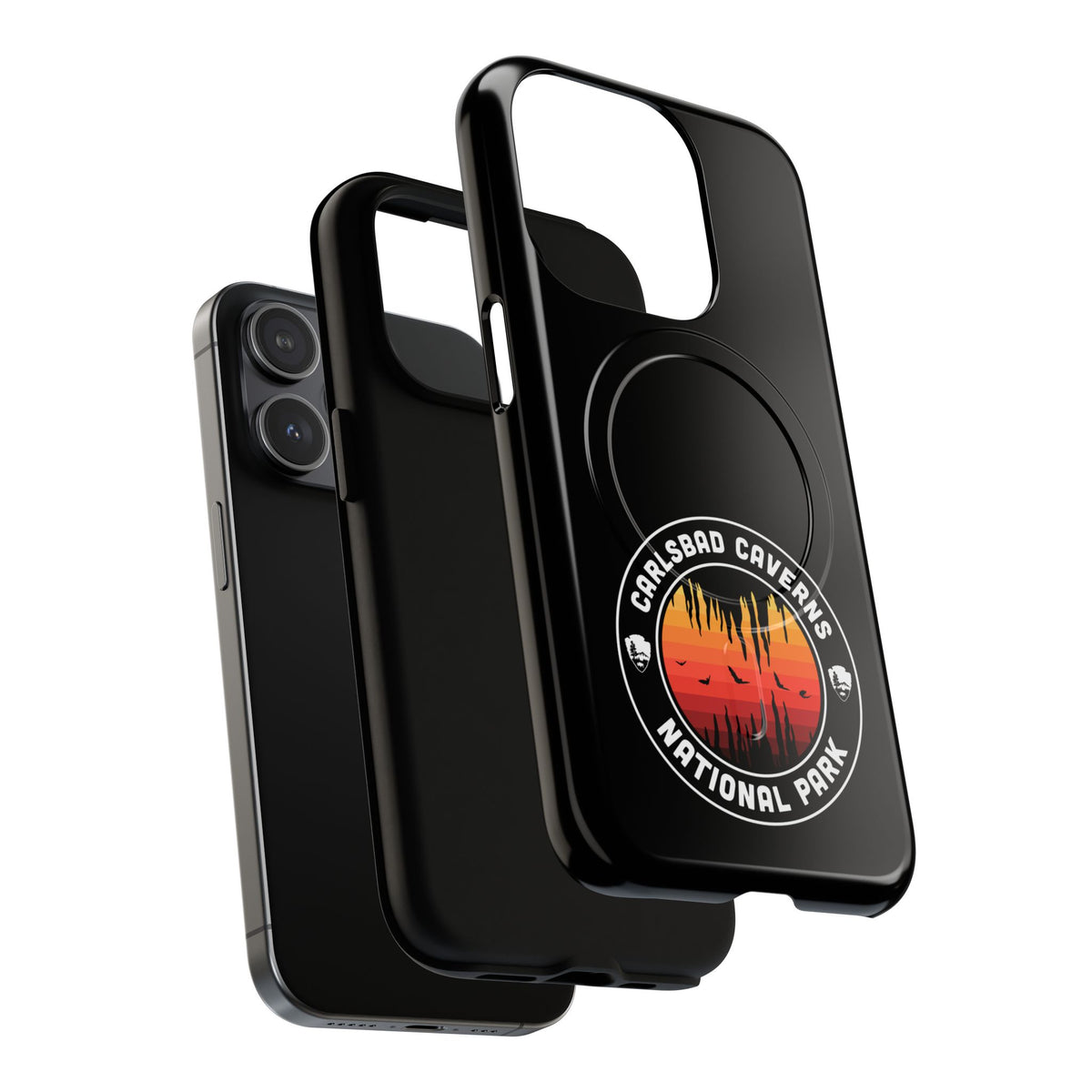 Carlsbad Caverns National Park iPhone Case with MagSafe - Orange Round Emblem Design