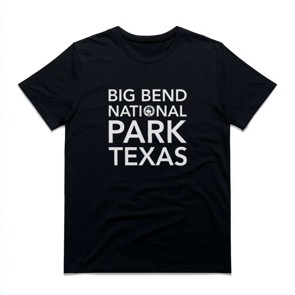 Big Bend National Park T-Shirt Block Text in Black
