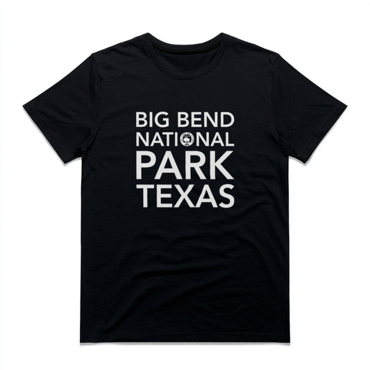 Big Bend National Park T-Shirt Block Text in Black