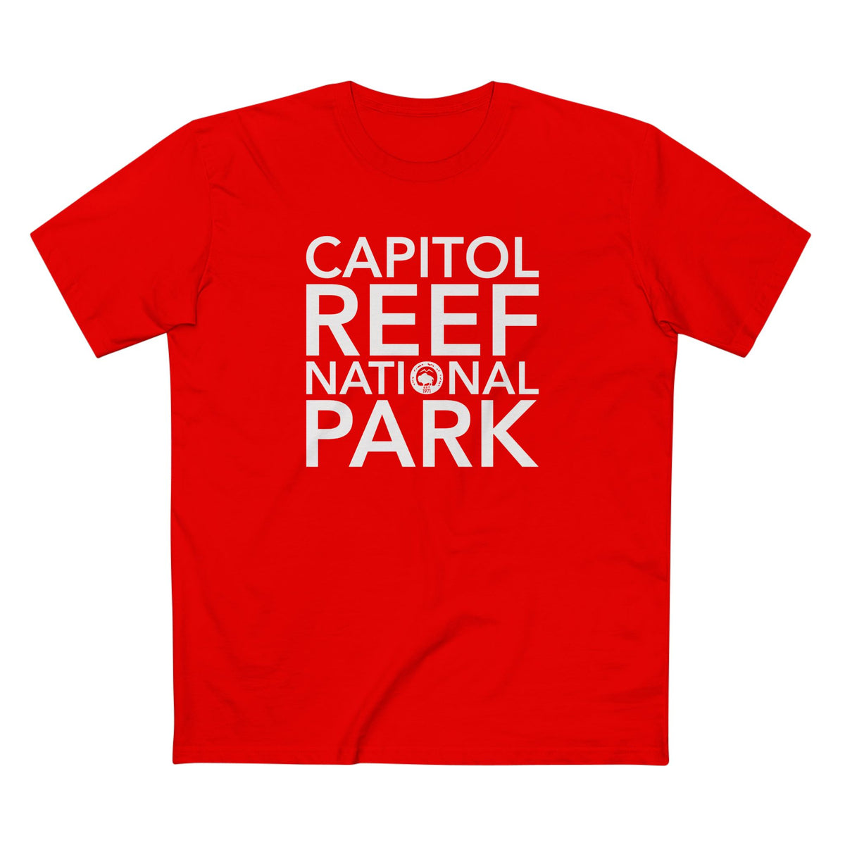 Capitol Reef National Park T-Shirt Block Text in Red