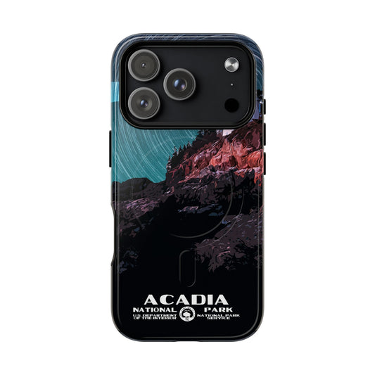 Acadia National Park iPhone case with MagSafe featuring WPA-inspired artwork.