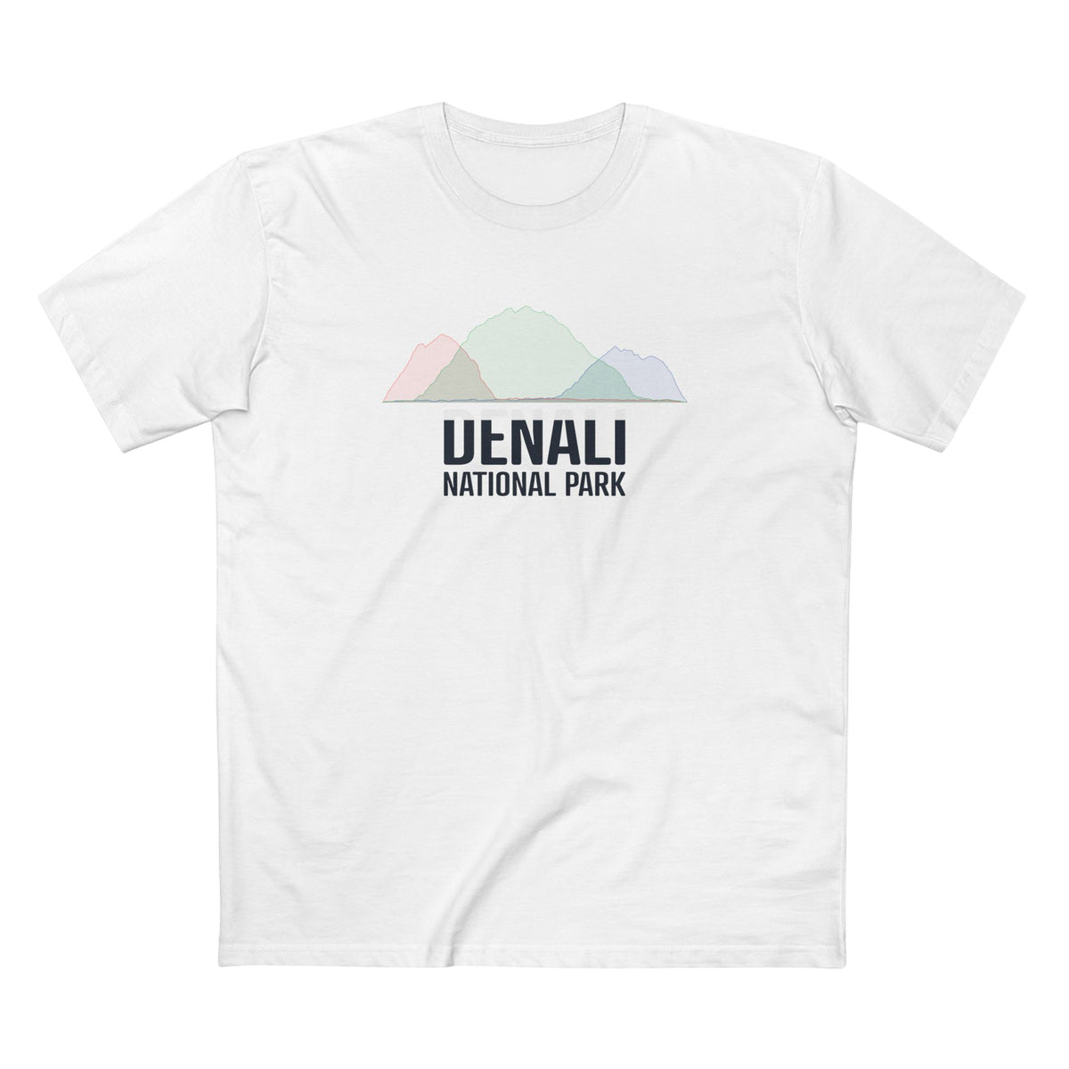 Denali National Park T-Shirt - Histogram Design in White