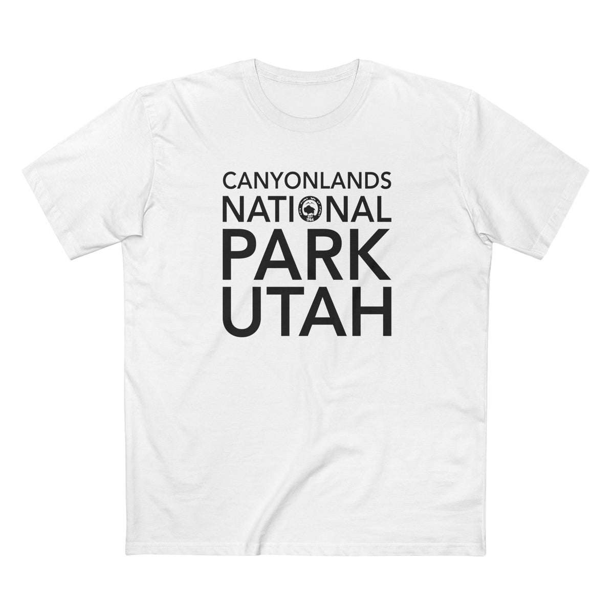 Canyonlands National Park T-Shirt Block Text in White