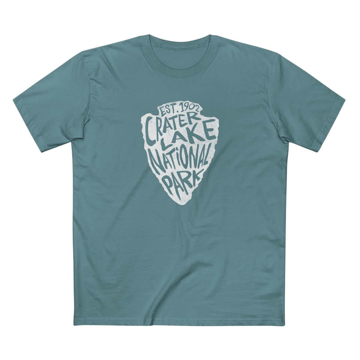 Crater Lake National Park T-Shirt - Arrowhead Design in Slate Blue