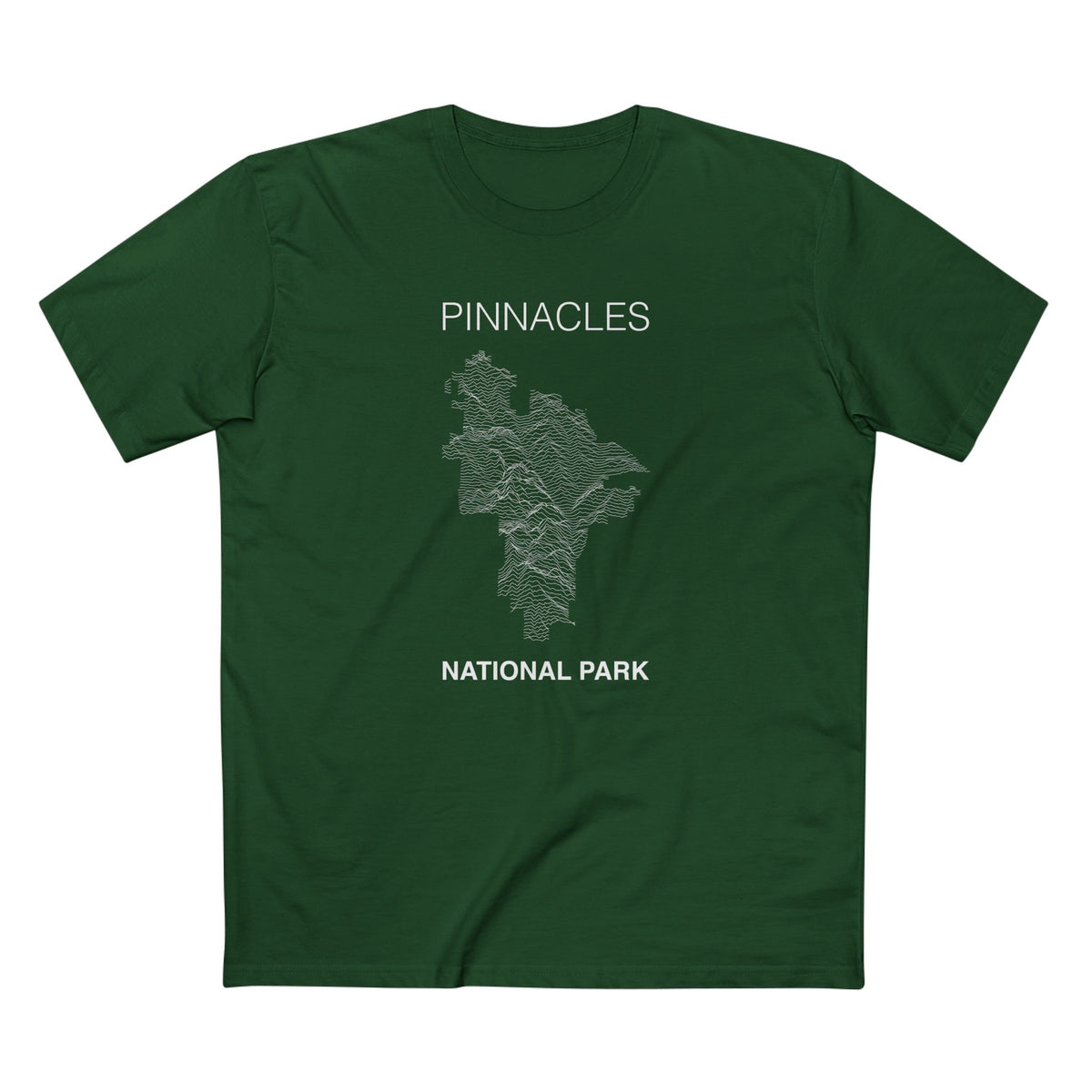 Pinnacles National Park T-Shirt Lines in Forest Green
