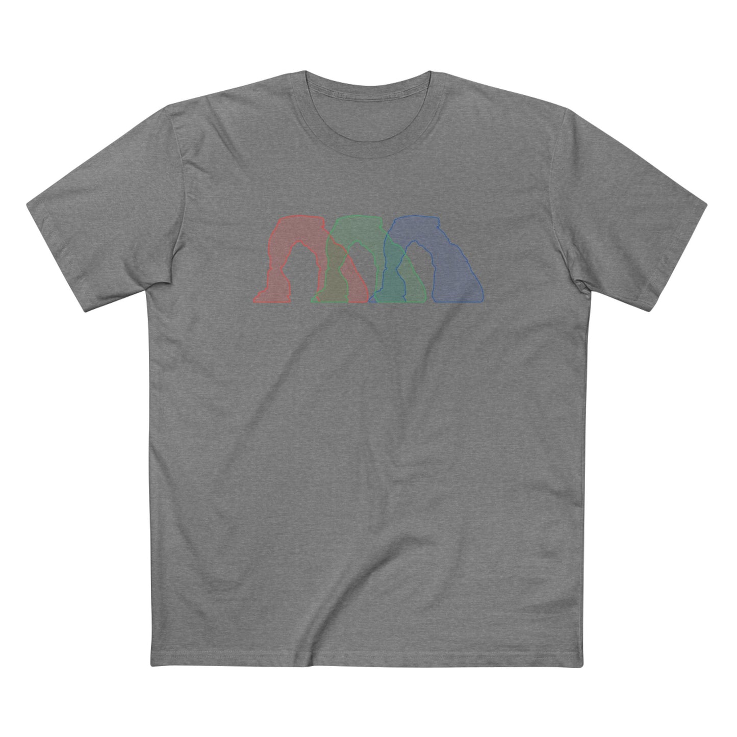 Arches National Park T-Shirt - Histogram Design Delicate Arch in Athletic Heather