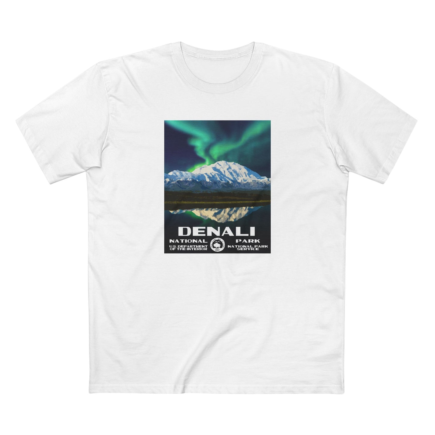 Denali National Park T-Shirt - WPA Design in White
