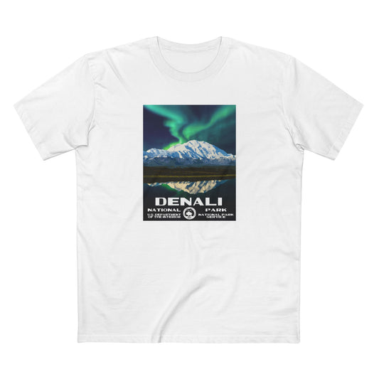 Denali National Park T-Shirt - WPA Design in White