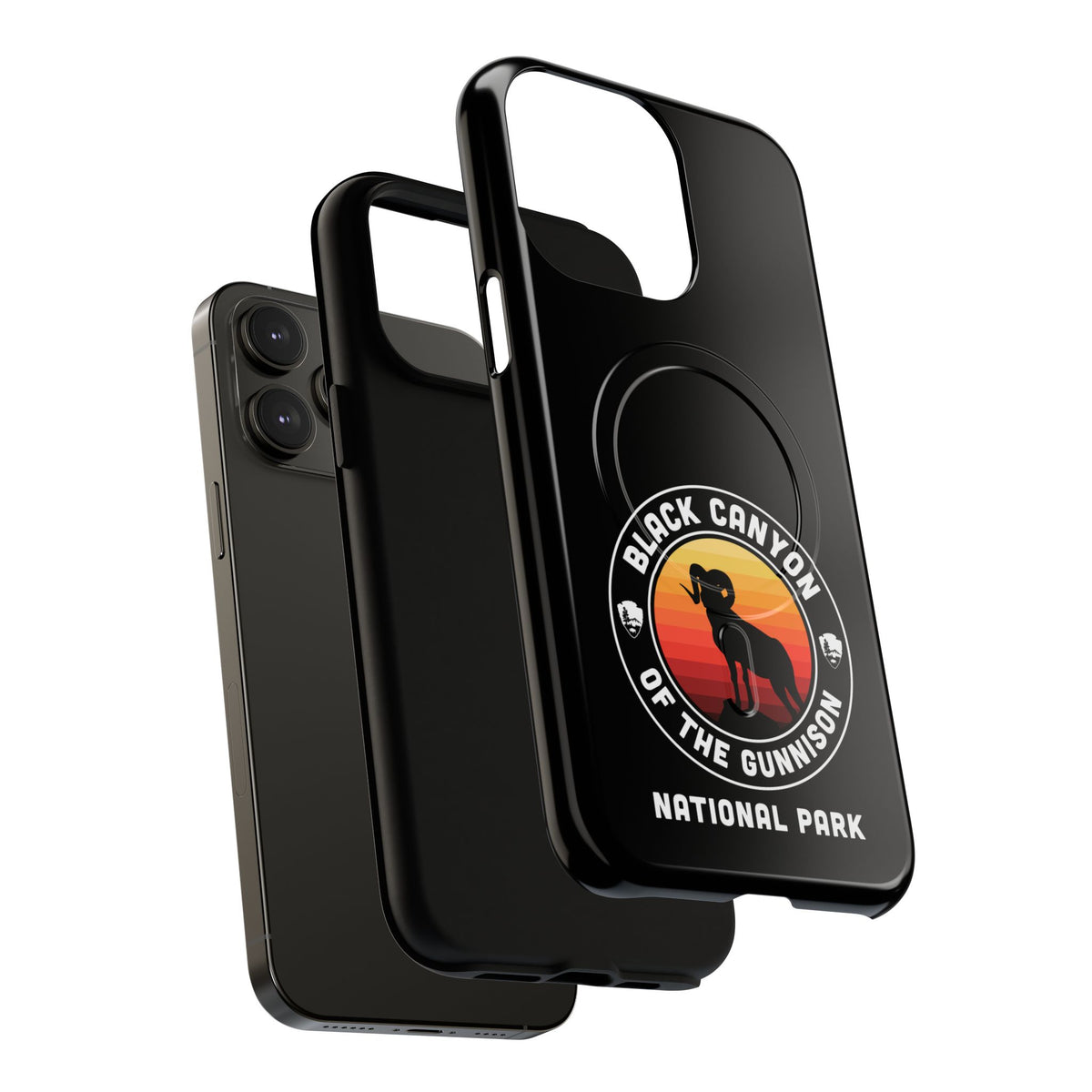Black Canyon of the Gunnison National Park iPhone Case with MagSafe - Round Emblem Design