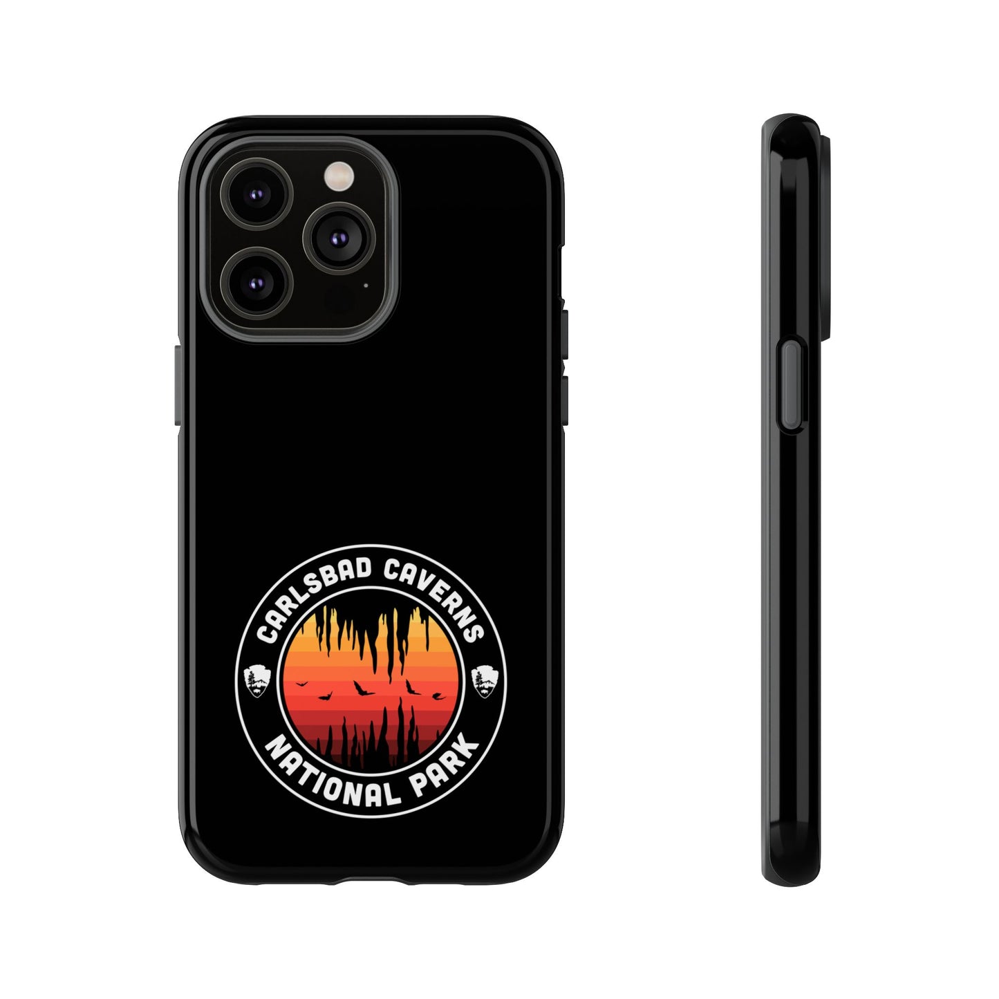 Carlsbad Caverns National Park Phone Case - Orange Round Emblem Design