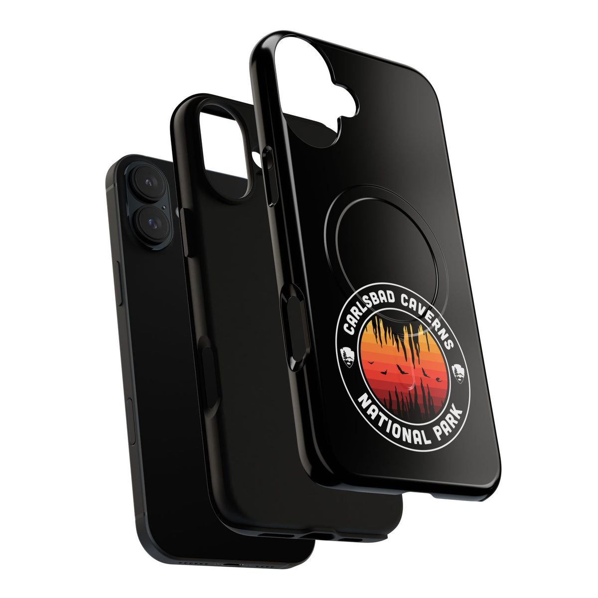 Carlsbad Caverns National Park iPhone Case with MagSafe - Orange Round Emblem Design