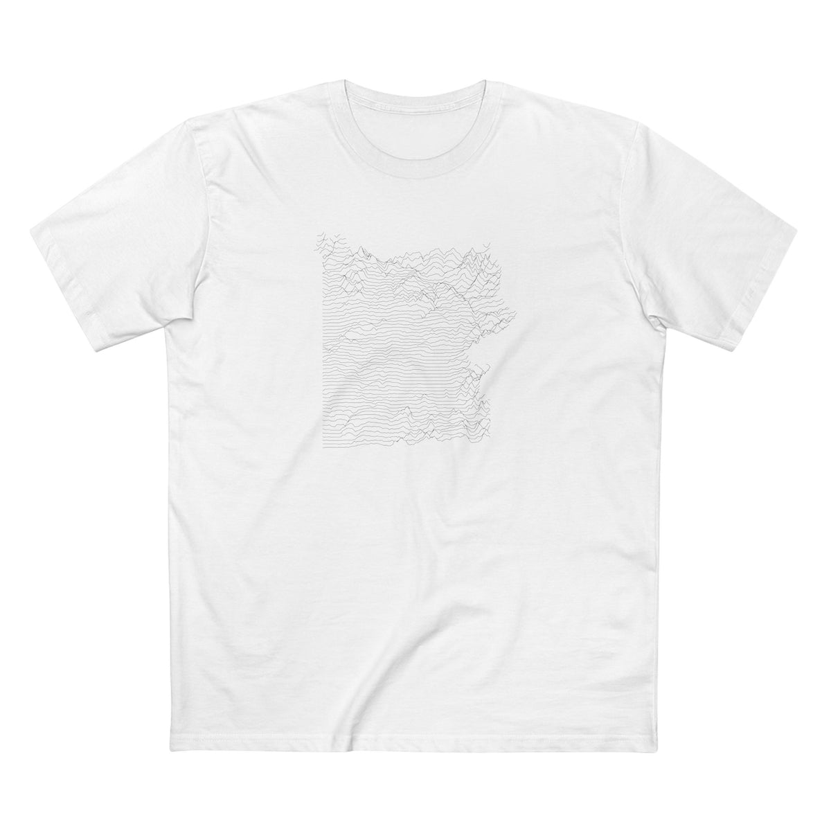 Yellowstone National Park T-Shirt - Topographical Lines in White