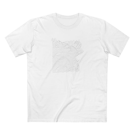 Yellowstone National Park T-Shirt - Topographical Lines in White