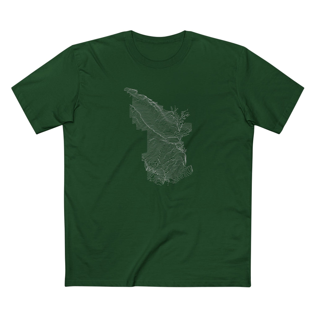 Arches National Park T-Shirt - Topographical Lines in Forest Green