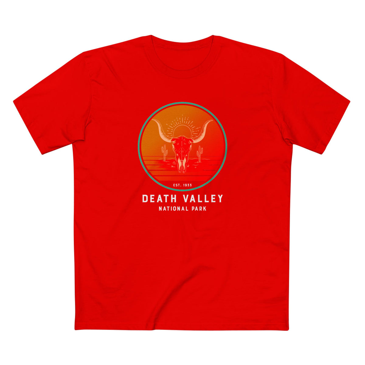 Death Valley National Park T-Shirt - Skull in Red