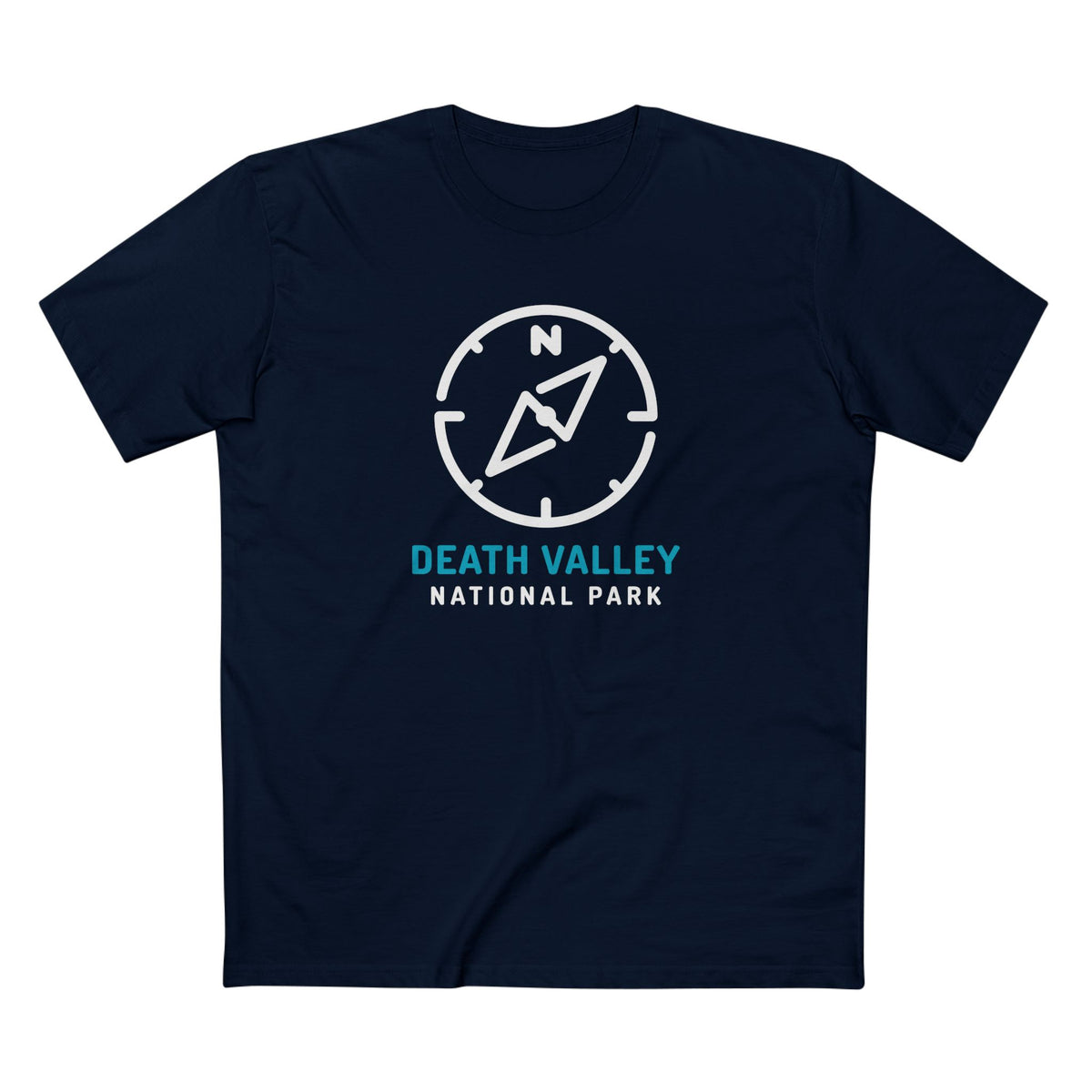 Death Valley National Park T-Shirt Compass Design in Navy