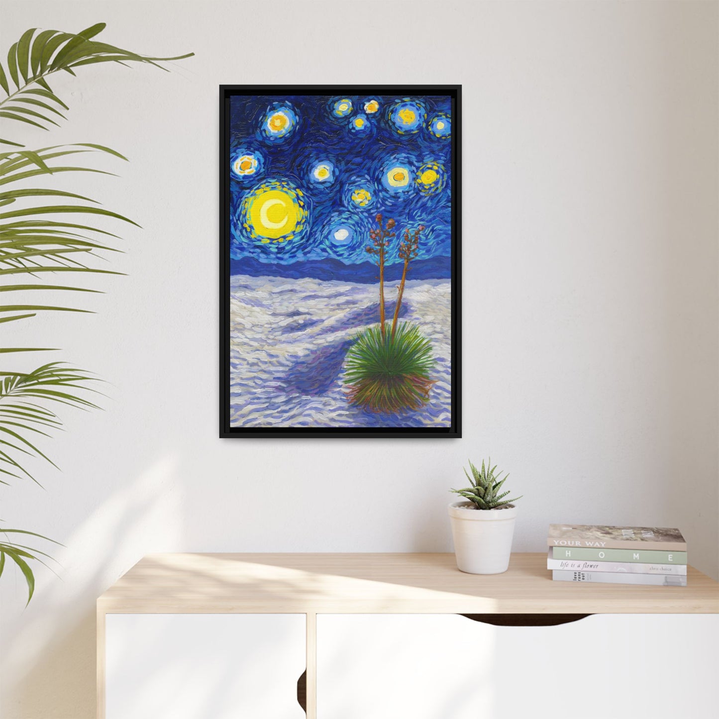 White Sands National Park Framed Canvas - The Starry Night