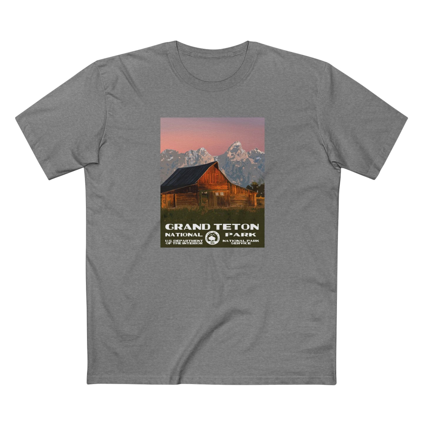 Grand Teton National Park T-Shirt - WPA Poster Barn in Athletic Heather