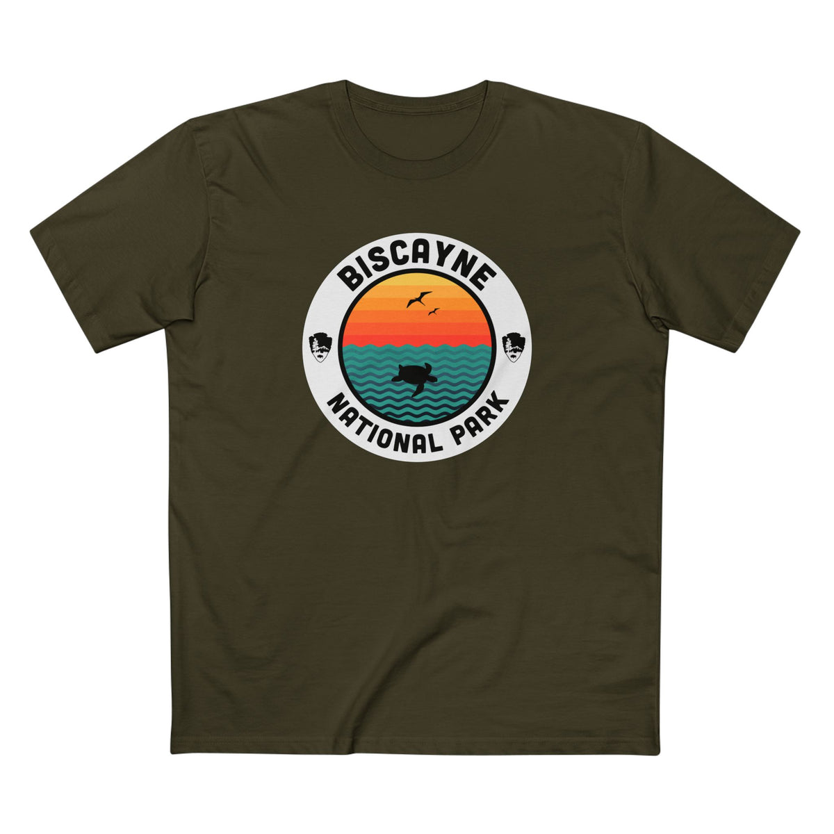 Biscayne National Park - Round Badge Design in Army