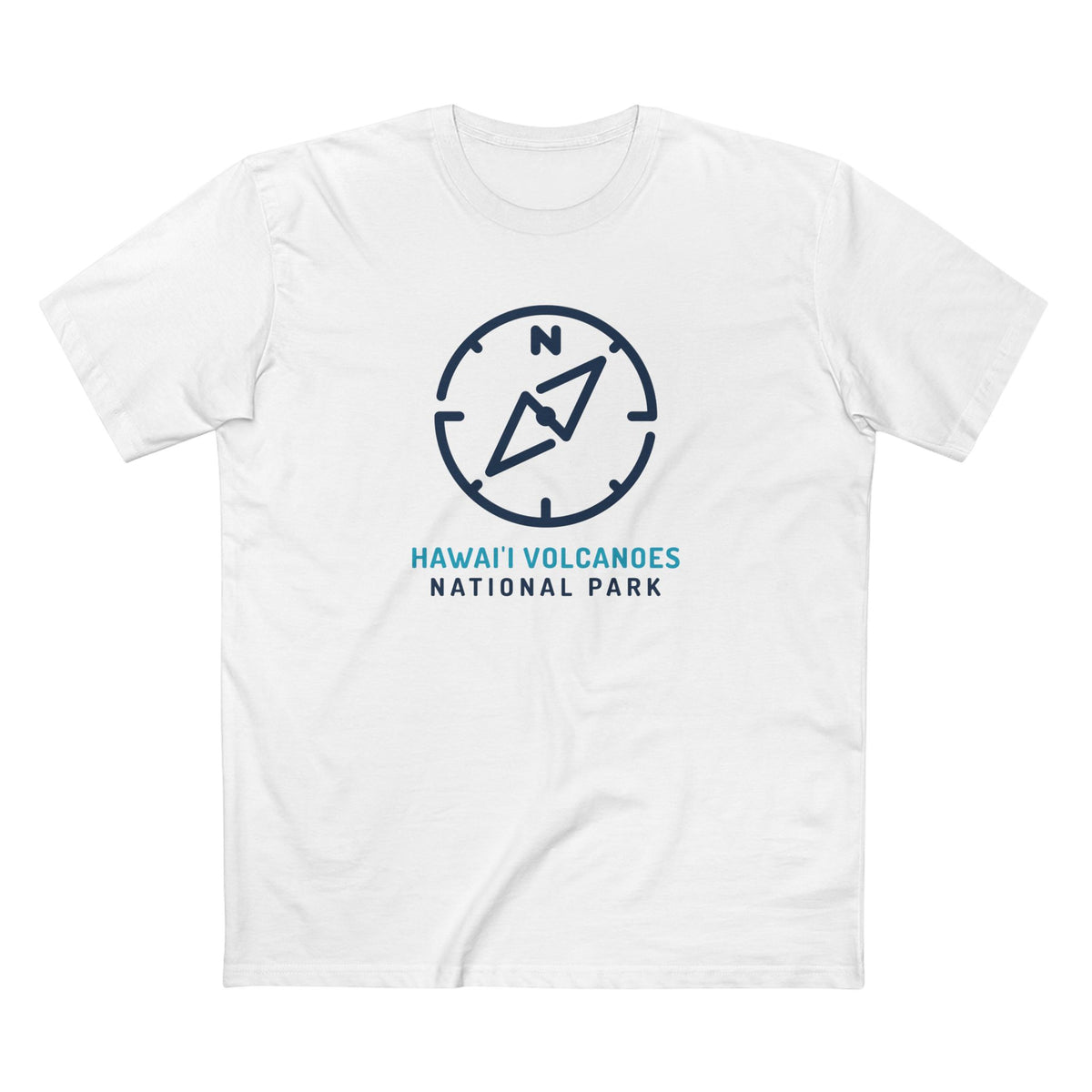 Hawaii Volcanoes National Park T-Shirt Compass Design in White