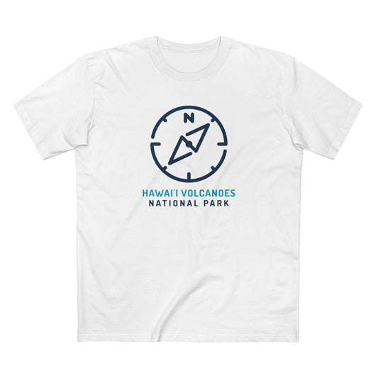 Hawaii Volcanoes National Park T-Shirt Compass Design in White