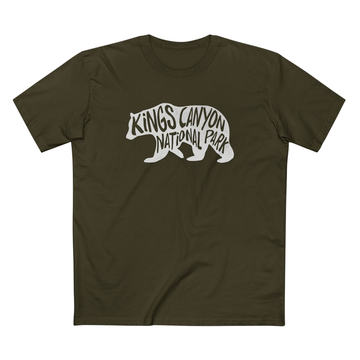Kings Canyon National Park T-Shirt - Black Bear in Army