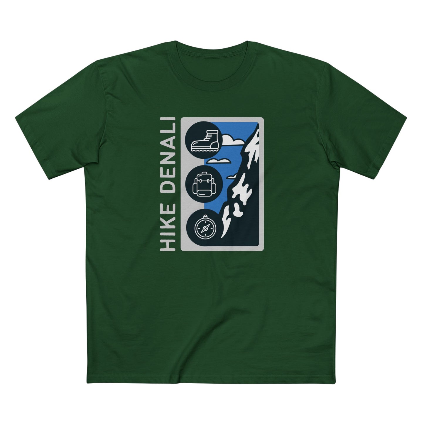 Denali National Park T-Shirt - Hike Denali in Forest Green