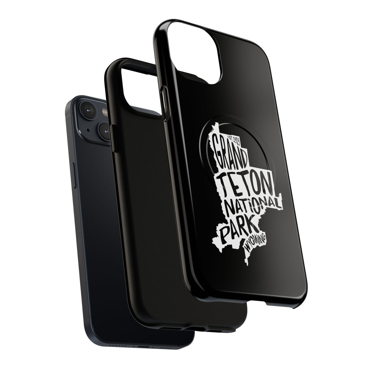 Grand Teton National Park iPhone Case with MagSafe - Map Design