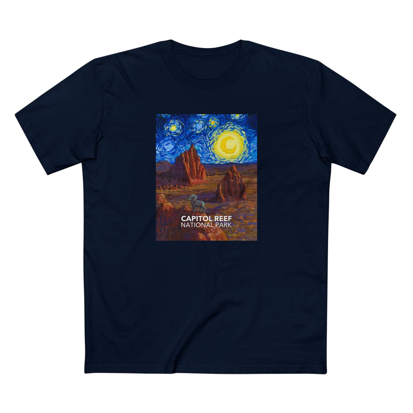 Capitol Reef National Park T-Shirt - The Starry Night in Navy