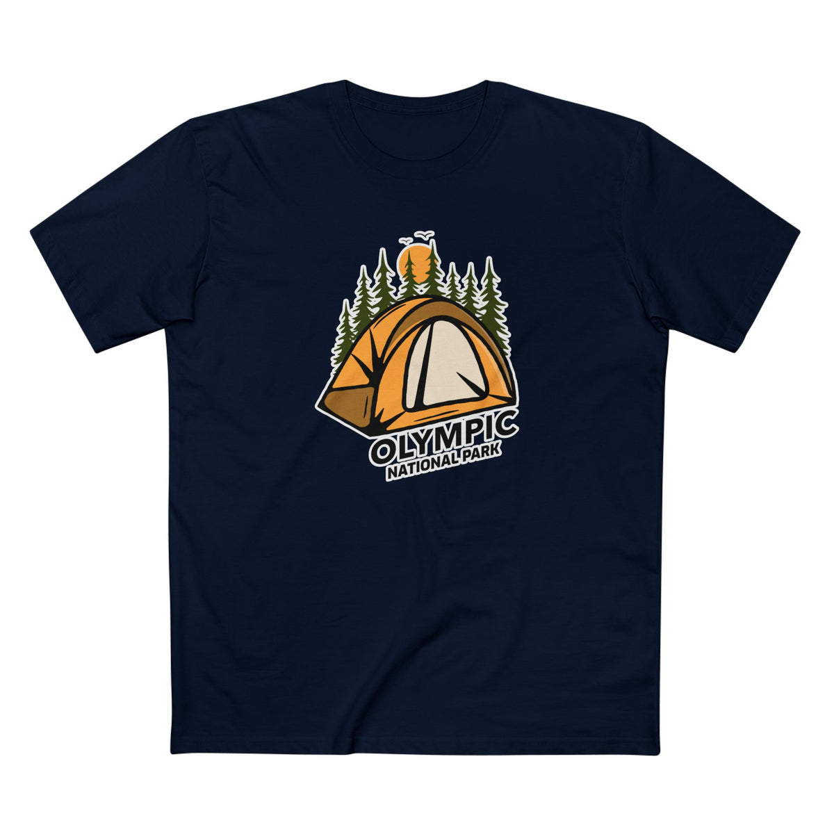 Olympic National Park T-Shirt - Camping in Navy