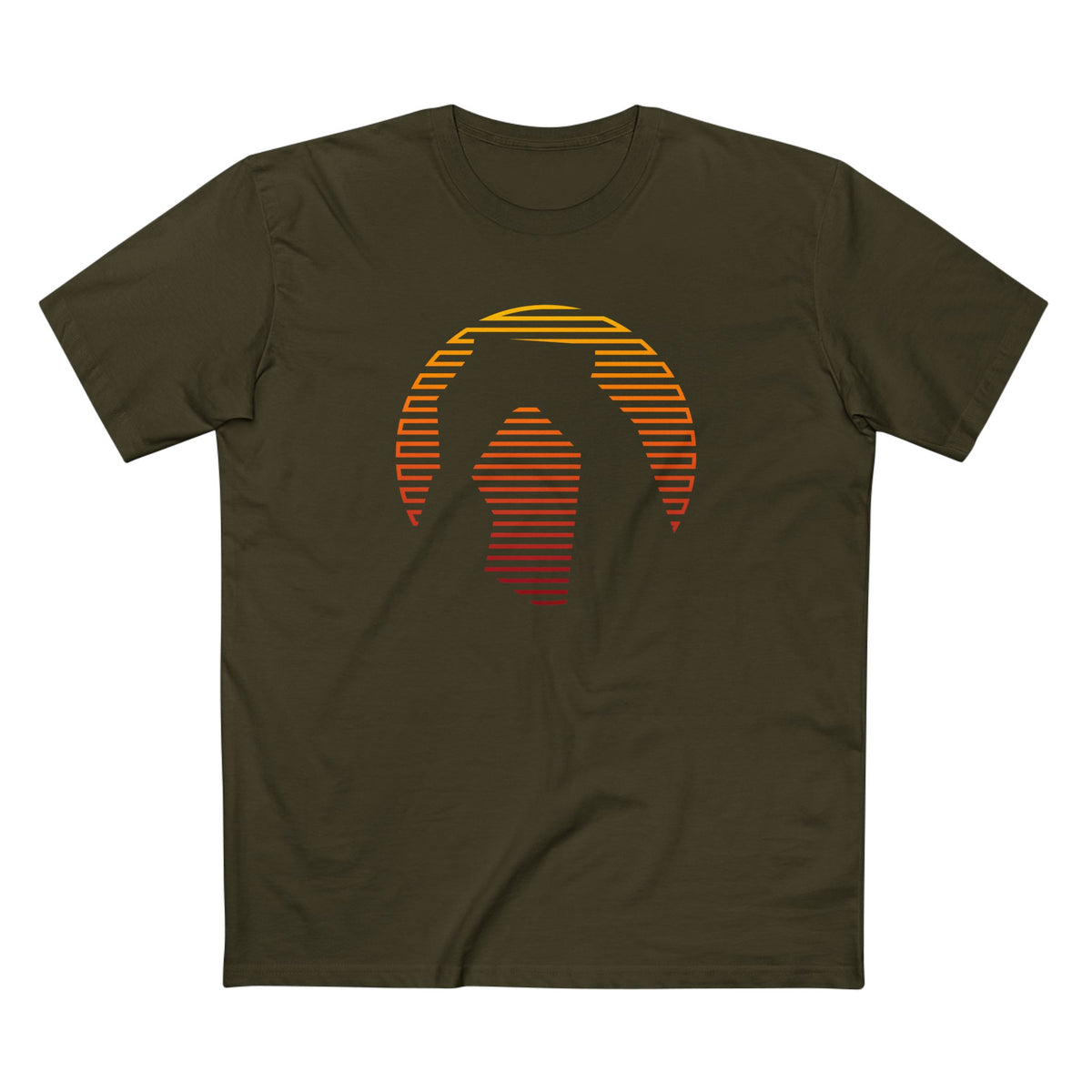 Arches National Park T-Shirt - Delicate Arch Orange Gradient in Army