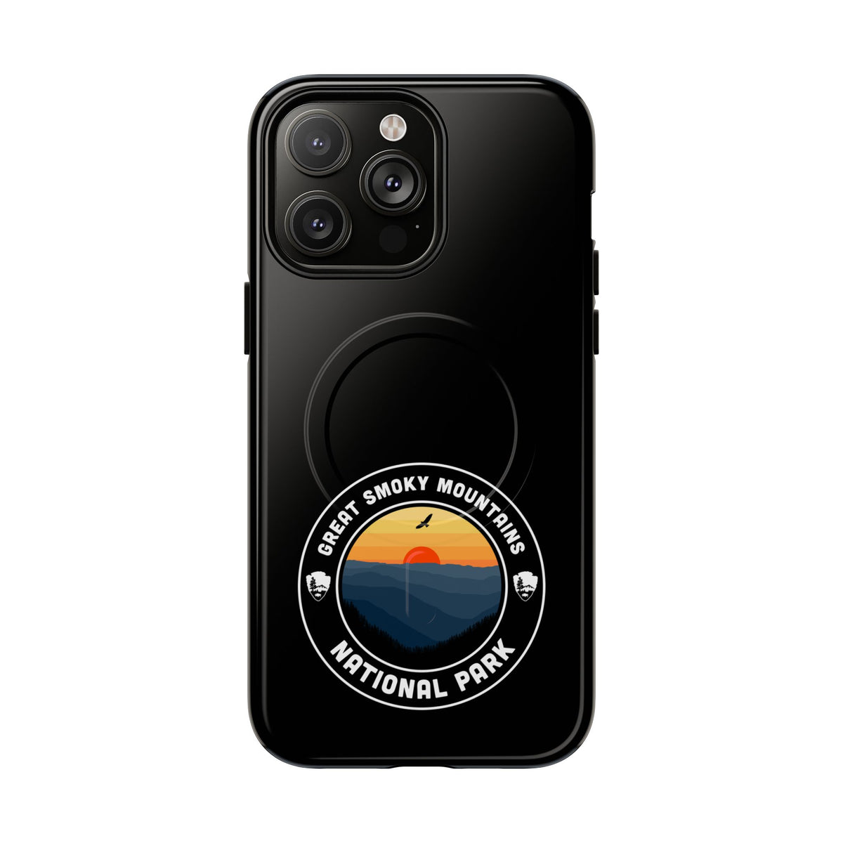 Great Smoky Mountains National Park iPhone Case with MagSafe - Round Emblem Design