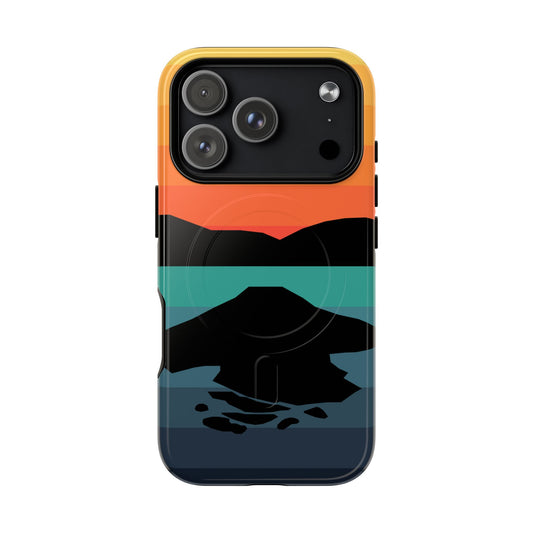 Crater Lake National Park iPhone case with MagSafe featuring gradient artwork.