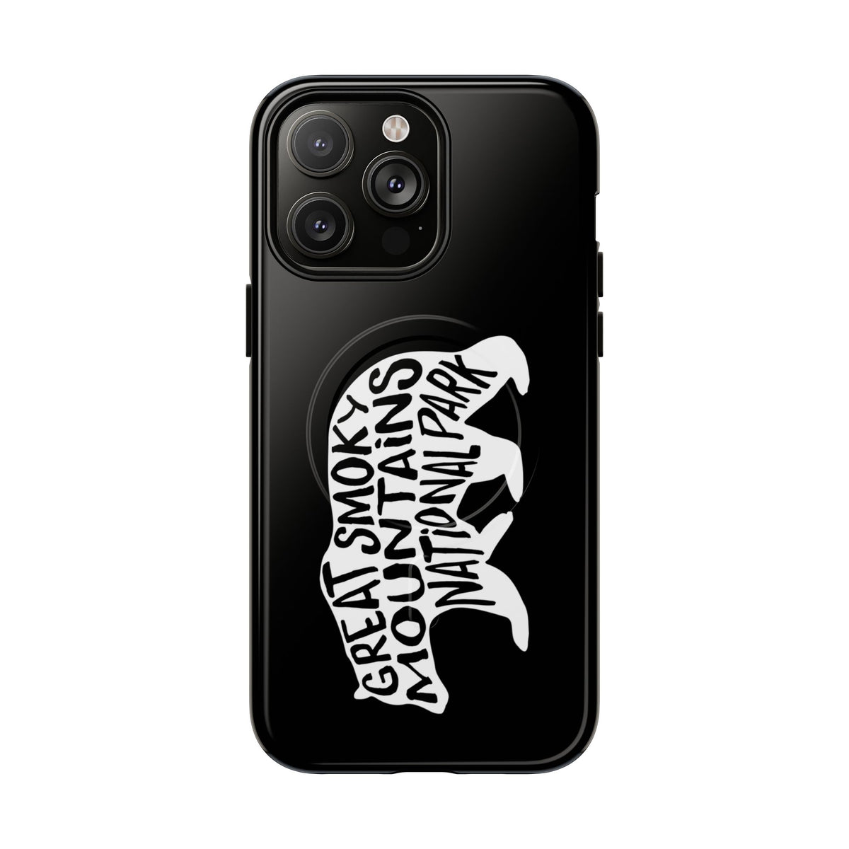 Great Smoky Mountains National Park iPhone Case with MagSafe - Black Bear Design