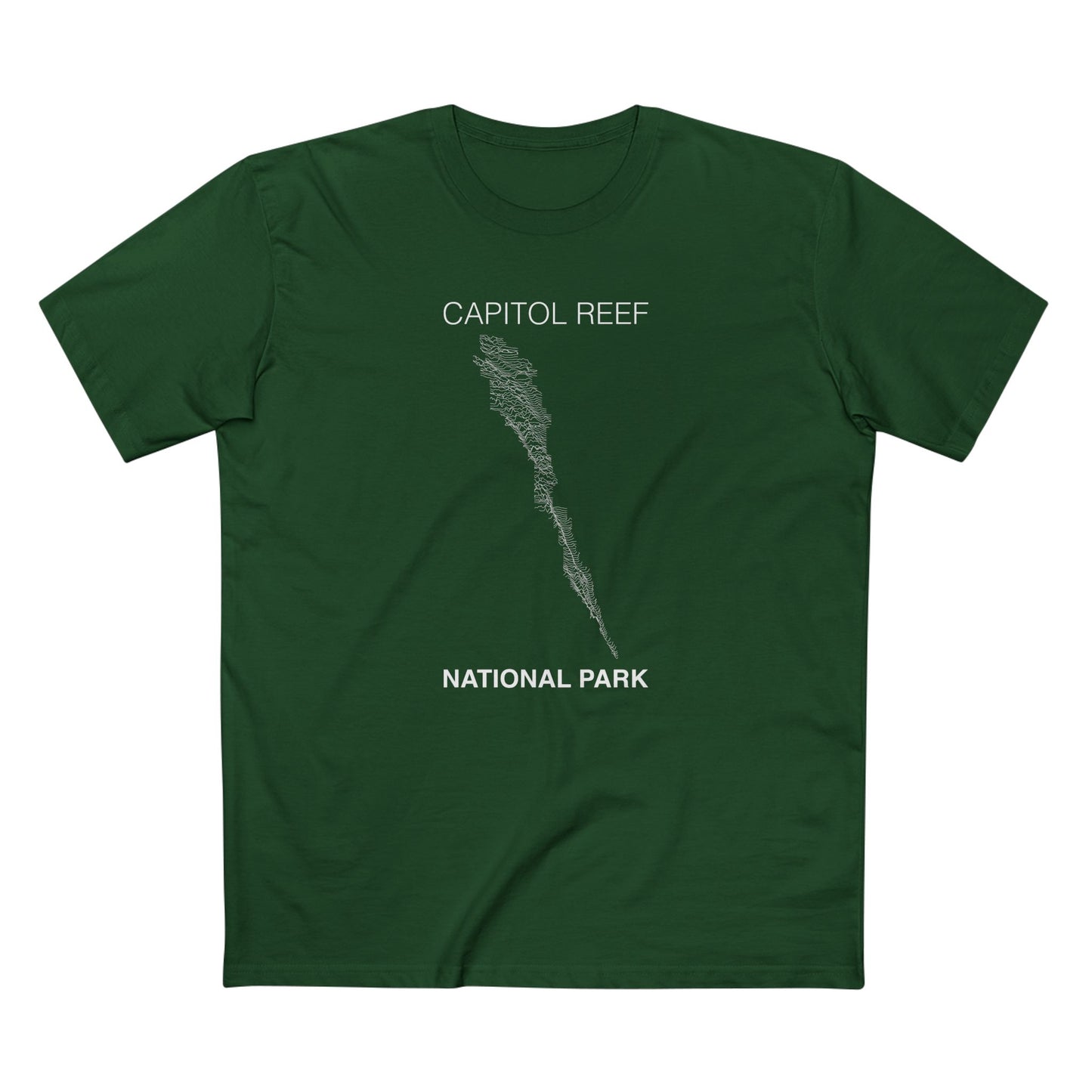 Capitol Reef National Park T-Shirt Lines in Forest Green