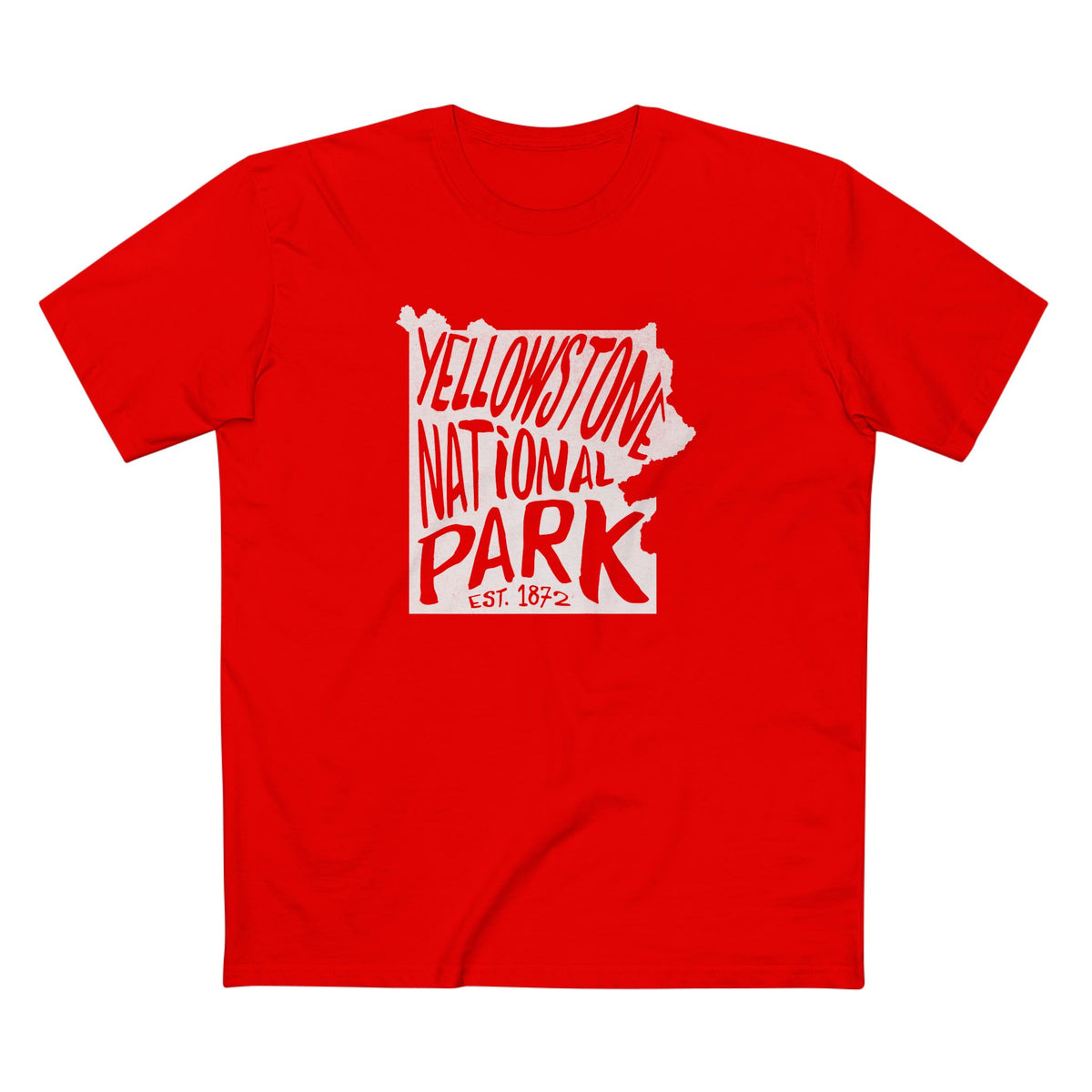 Yellowstone National Park T-Shirt - Map in Red