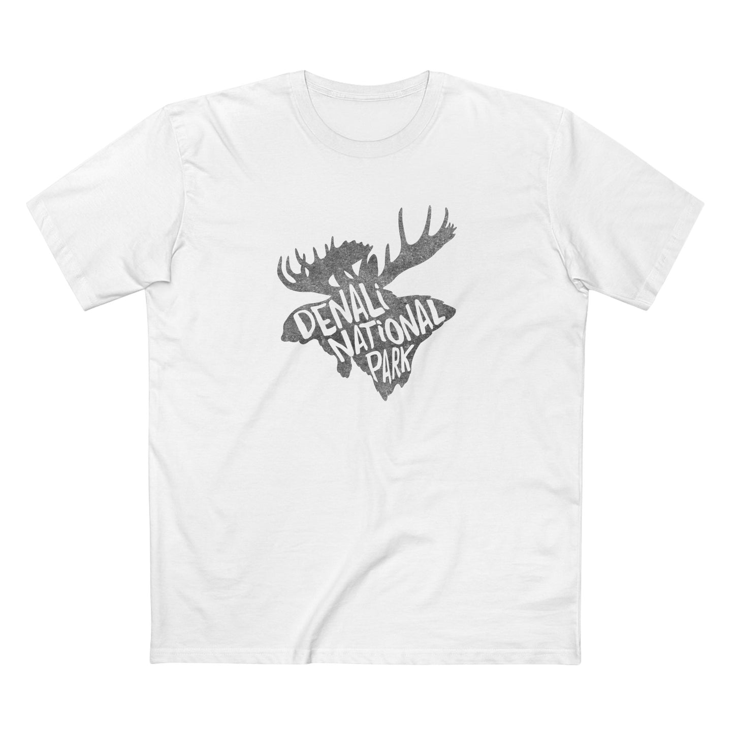 Denali National Park T-Shirt - Moose in White