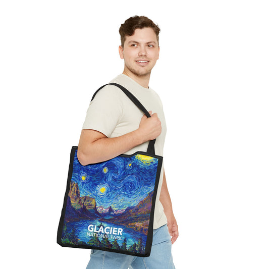 Glacier National Park Tote Bag - Starry Night Large