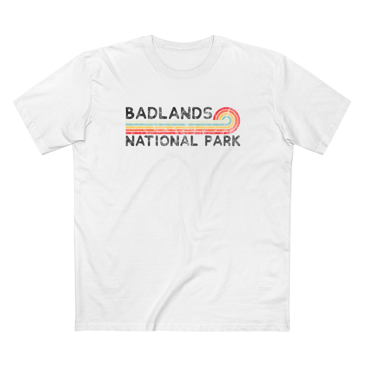 Badlands National Park T-Shirt - Vintage Stretched Sunrise in White