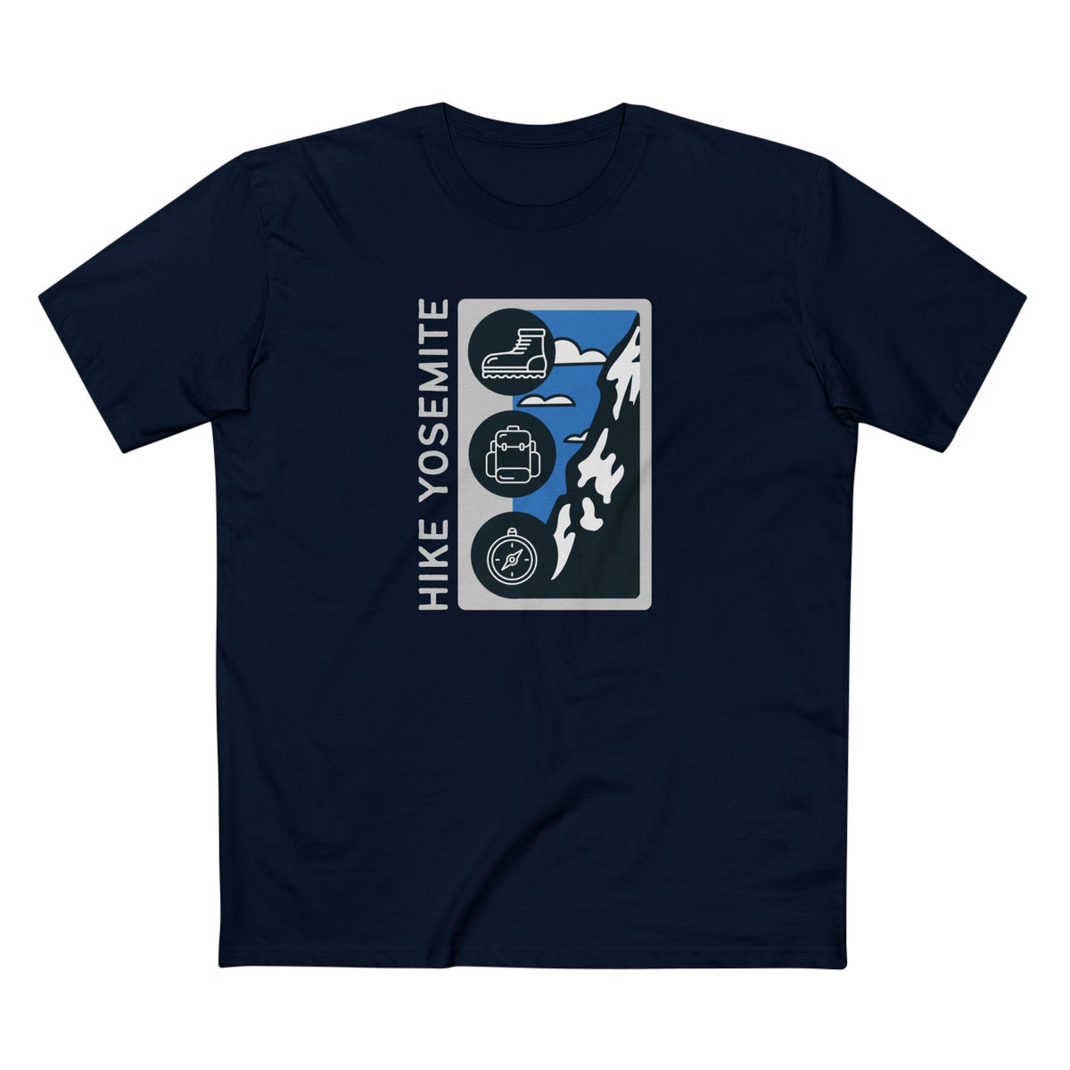 Yosemite National Park T-Shirt - Hike Yosemite in Navy