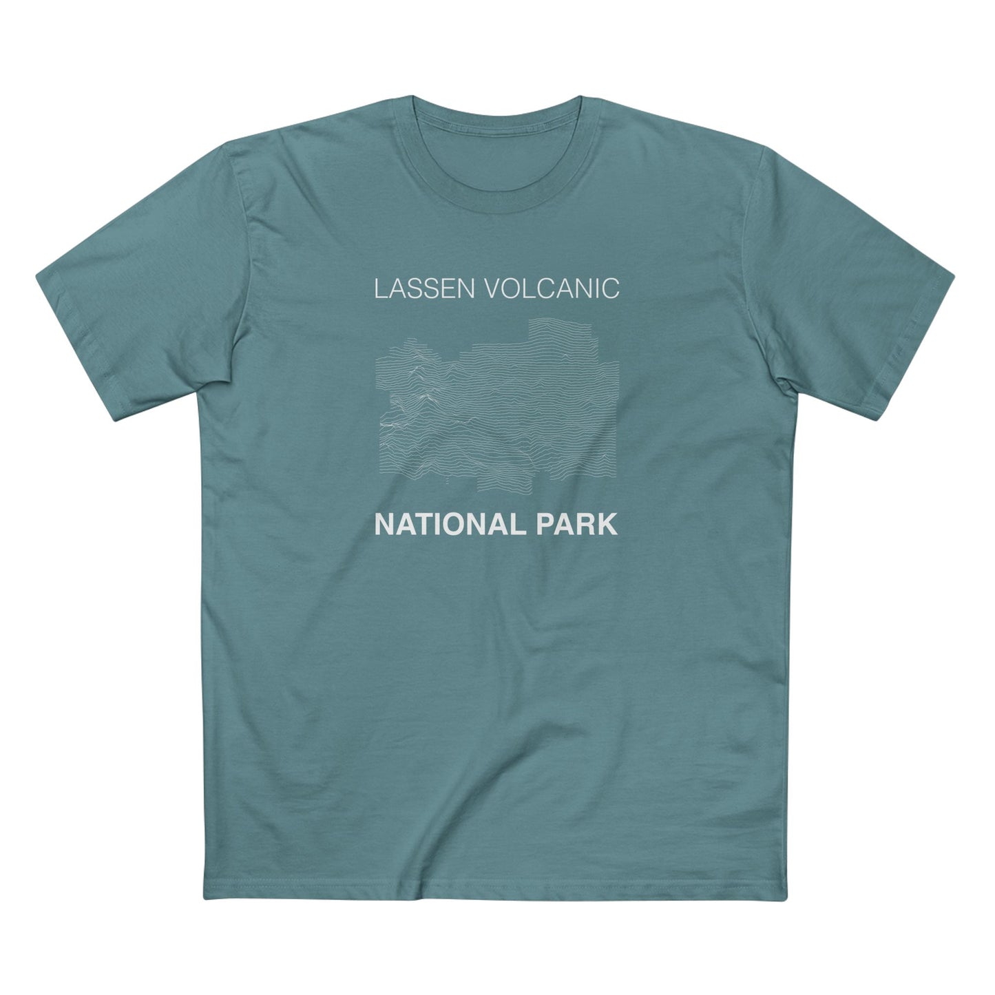 Lassen Volcanic National Park T-Shirt Lines in Slate Blue