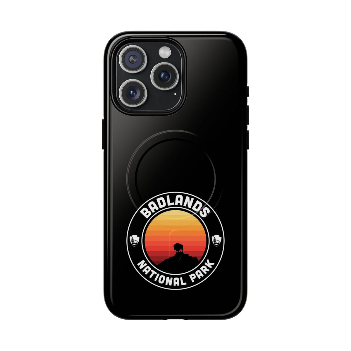 Badlands National Park iPhone Case with MagSafe - Round Emblem Design