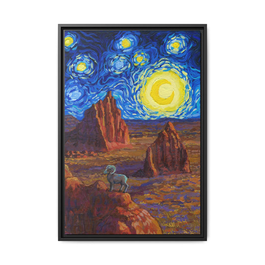 Capitol Reef National Park Framed Canvas - The Starry Night