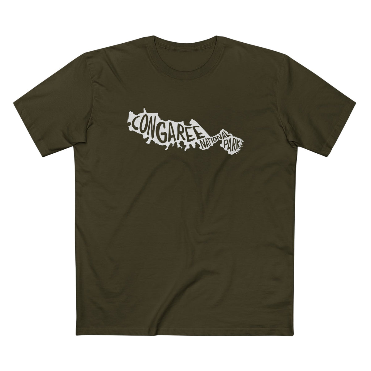 Congaree National Park T-Shirt - Map in Army