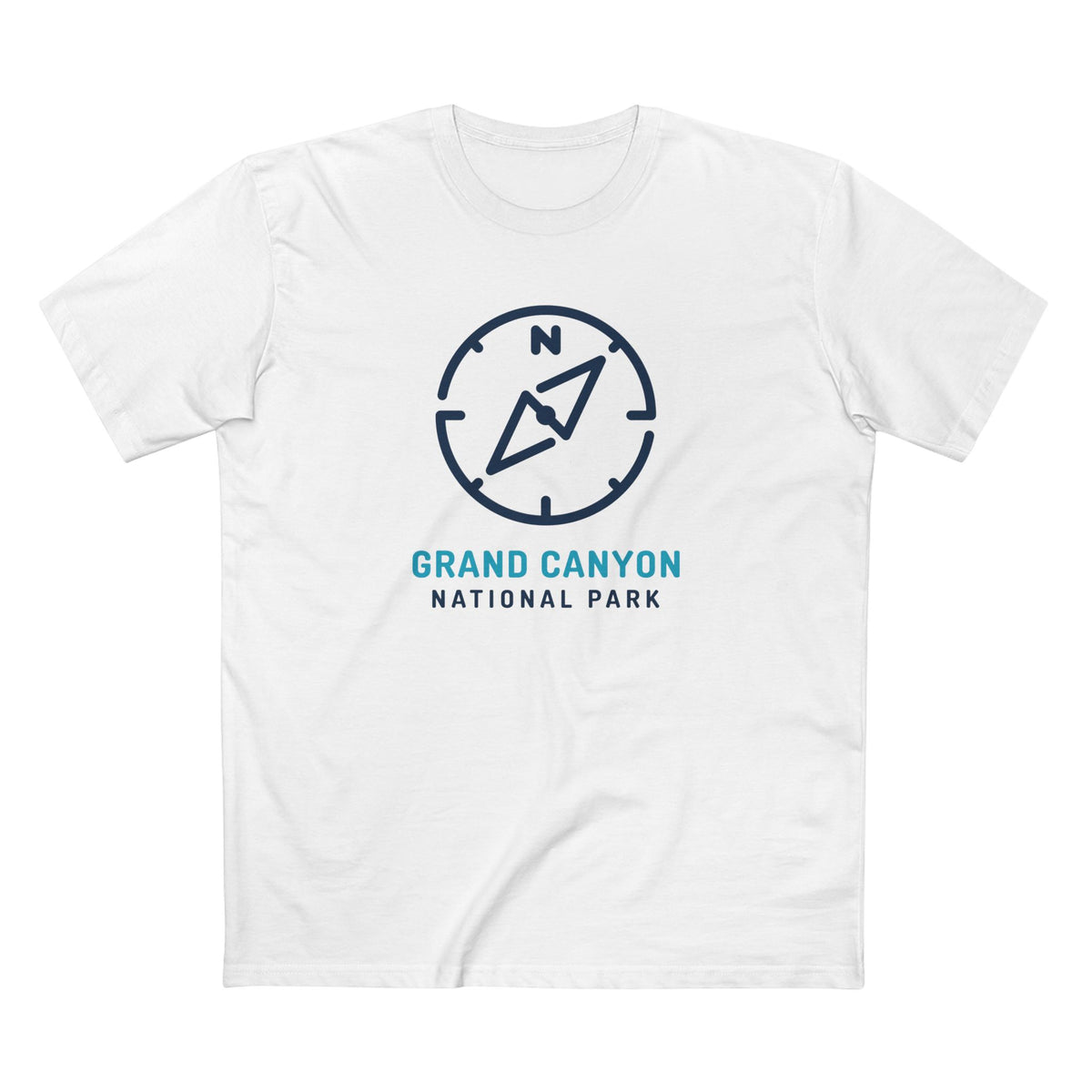 Grand Canyon National Park T-Shirt Compass Design in White