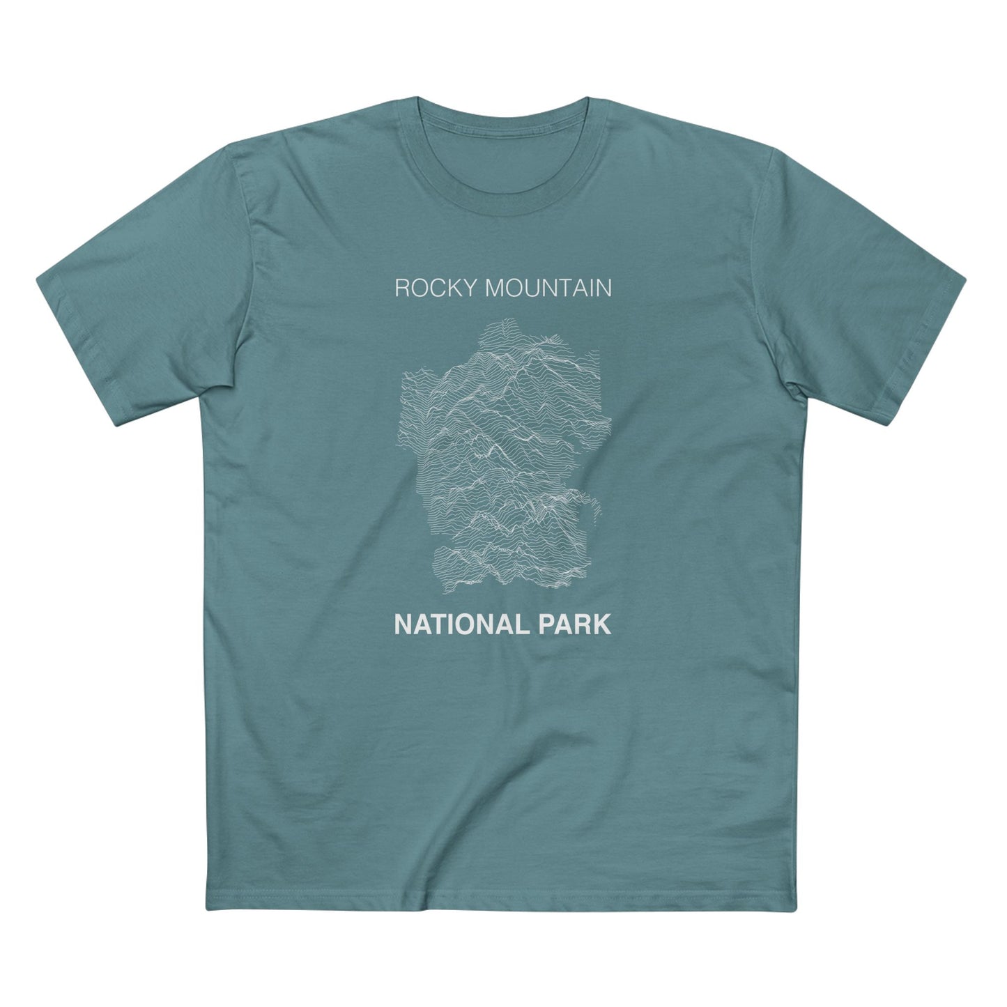 Rocky Mountain National Park T-Shirt Lines in Slate Blue