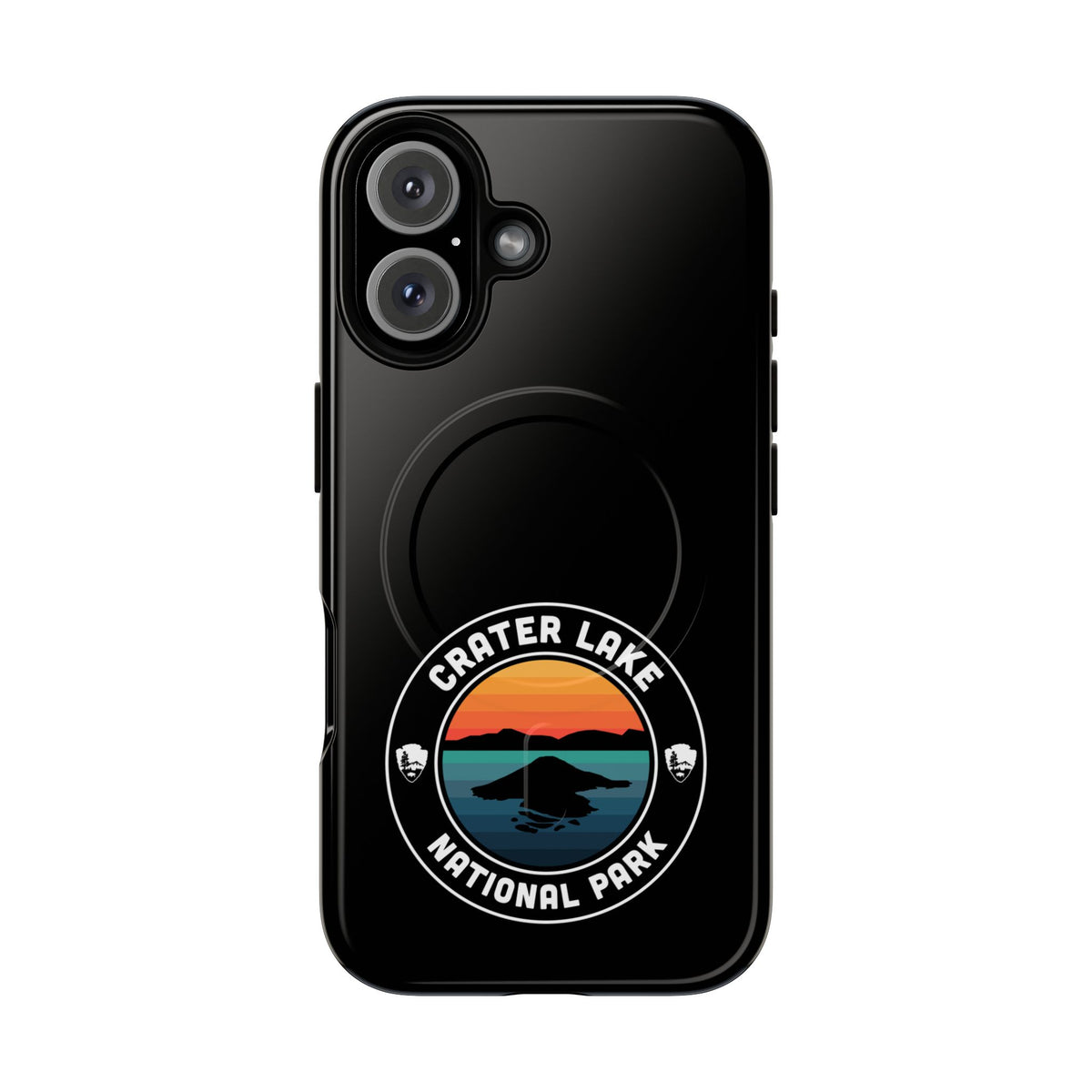 Crater Lake National Park iPhone Case with MagSafe - Round Emblem Design