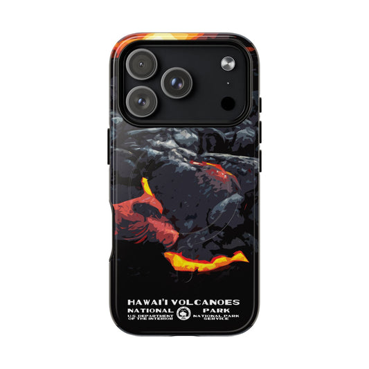 Hawai'i Volcanoes National Park iPhone case with MagSafe featuring WPA-inspired artwork.