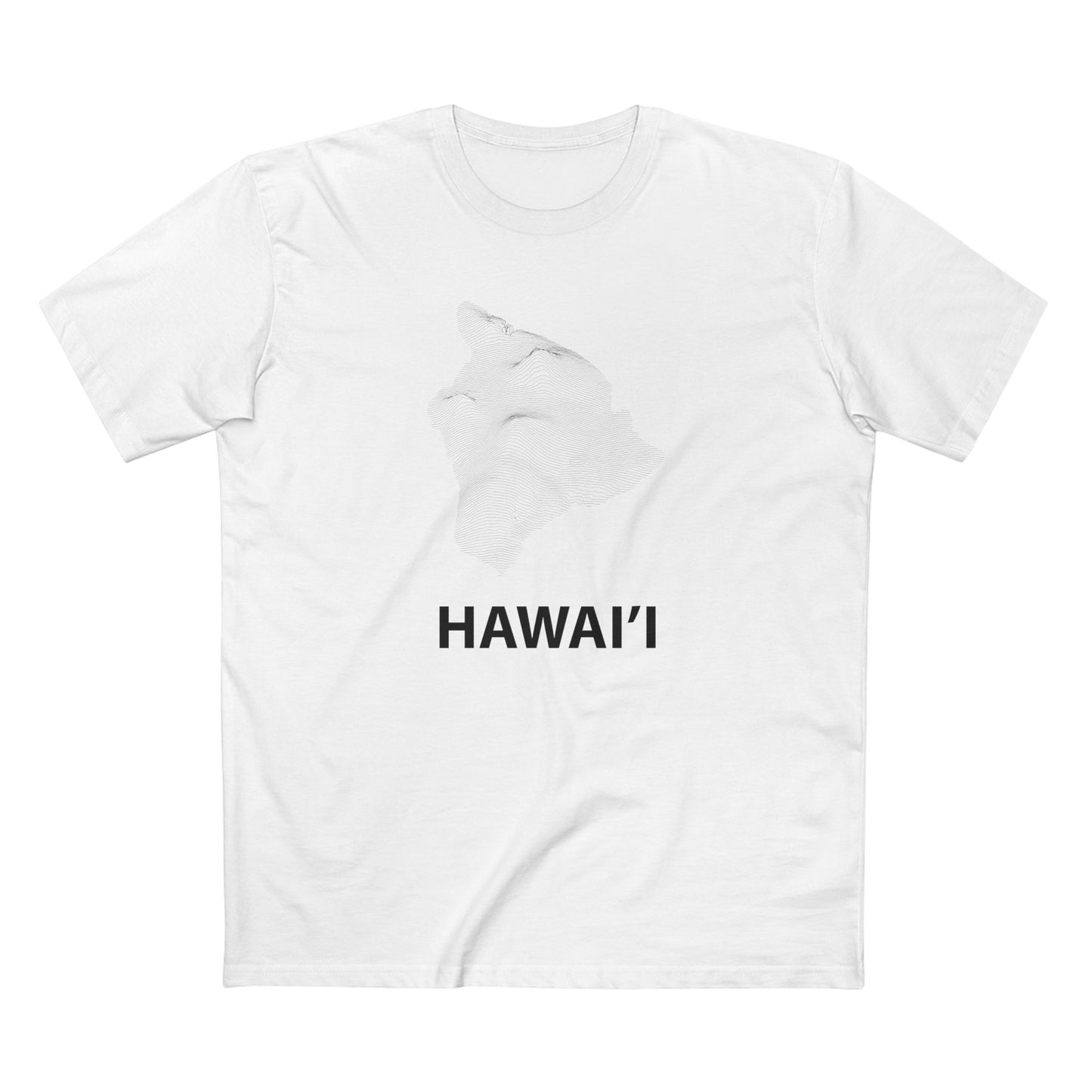 Hawai'i T-Shirt Topographical Lines in White
