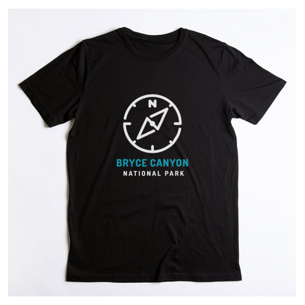 Bryce Canyon National Park T-Shirt Compass Design in Black